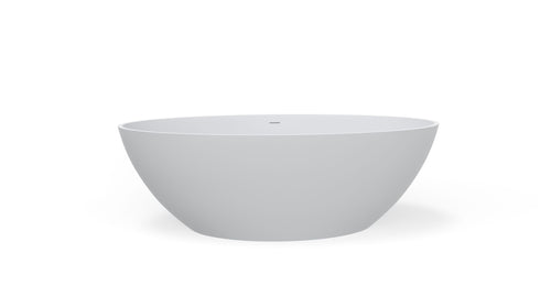 Badeloft BW-05-XL freestanding stone resin bathtub in matte white, front view