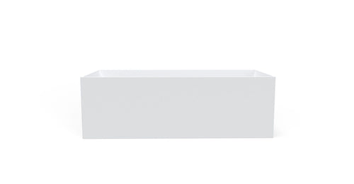 Badeloft BW-06-XL freestanding stone resin bathtub in matte white, front view