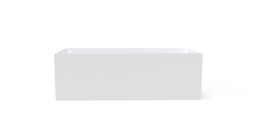 Badeloft BW-07 freestanding stone resin bathtub in matte white, front view
