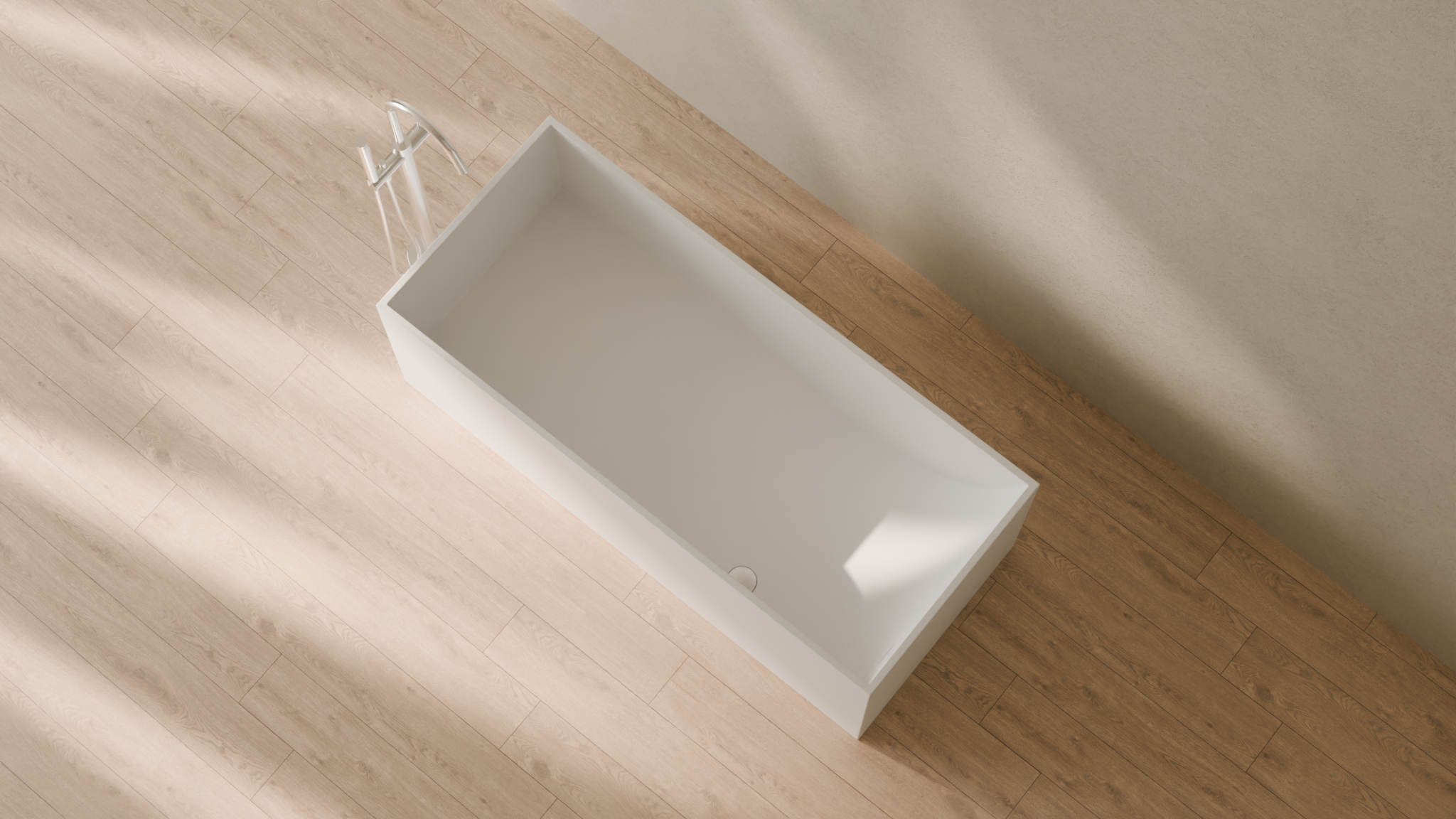 Badeloft render 2026 | BW-06-L | White | Matte | angle 2 | 16x9