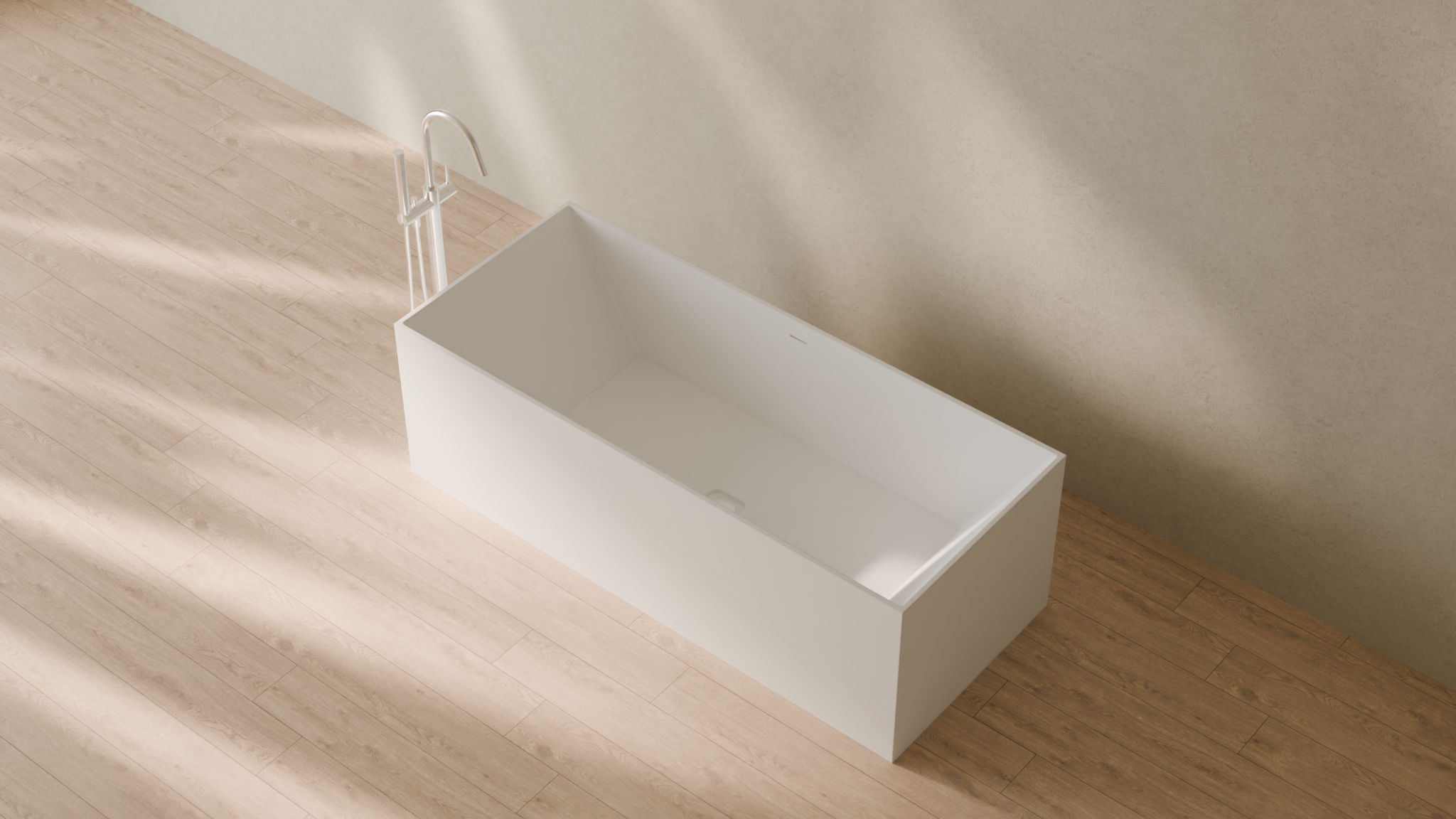 Badeloft render 2026 | BW-07 | White | Matte | angle 2 | 16x9