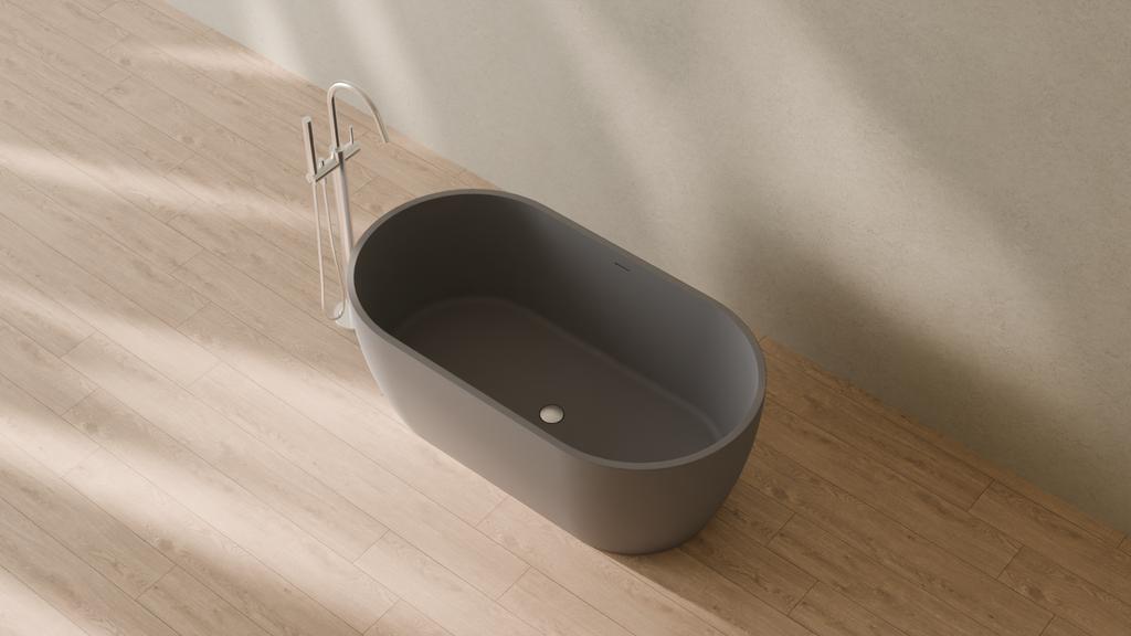 Badeloft render 2026 | BW-02-S | Grey | Matte | angle 2 | 16x9