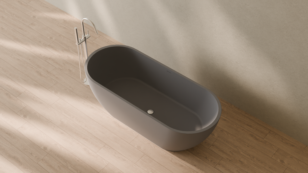 Badeloft render 2026 | BW-02-L | Grey | Matte | angle 2 | 16x9