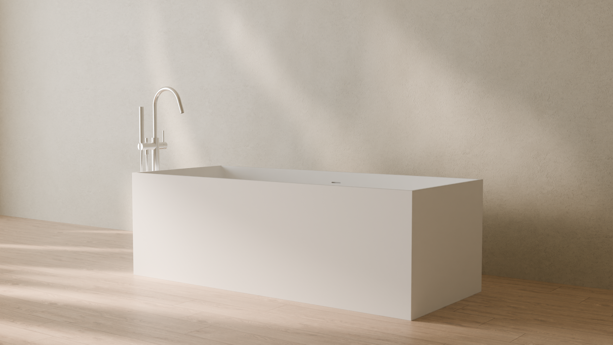Badeloft render 2026 | BW-07 | White | Matte | angle 3 | 16x9