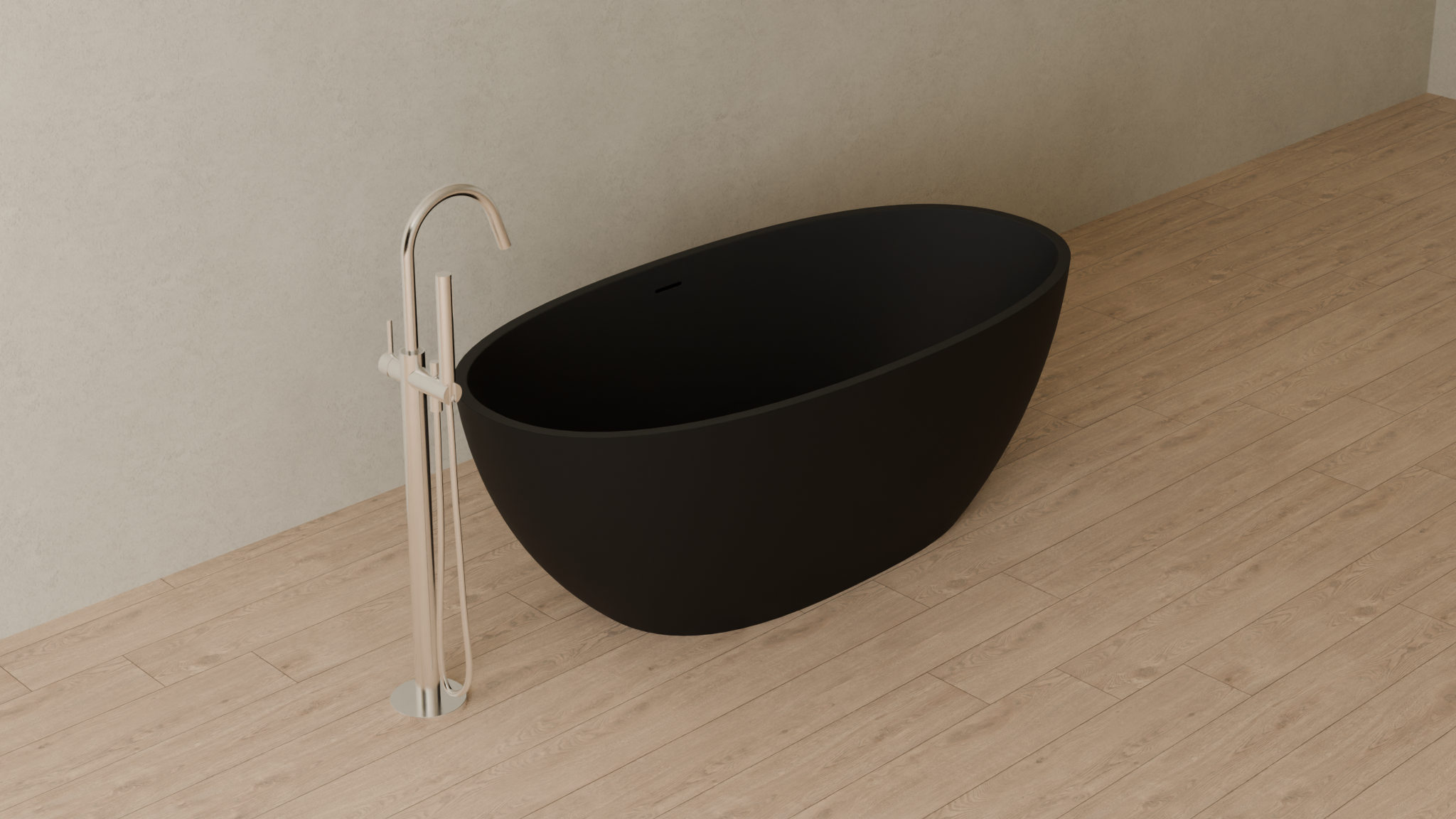 Badeloft render 2026 | BW-10-M | Black | Matte | angle 4 | 16x9
