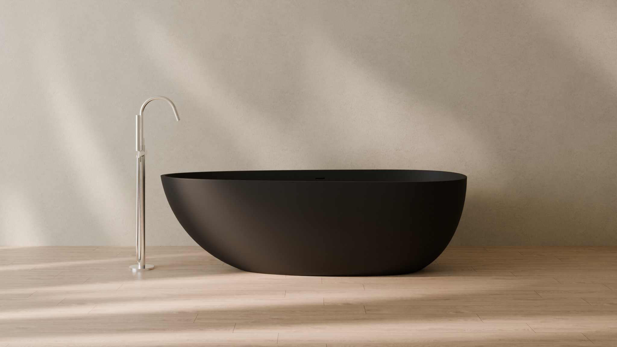 Badeloft render 2026 | BW-01-XL | Black | Matte | angle 1 | 16x9