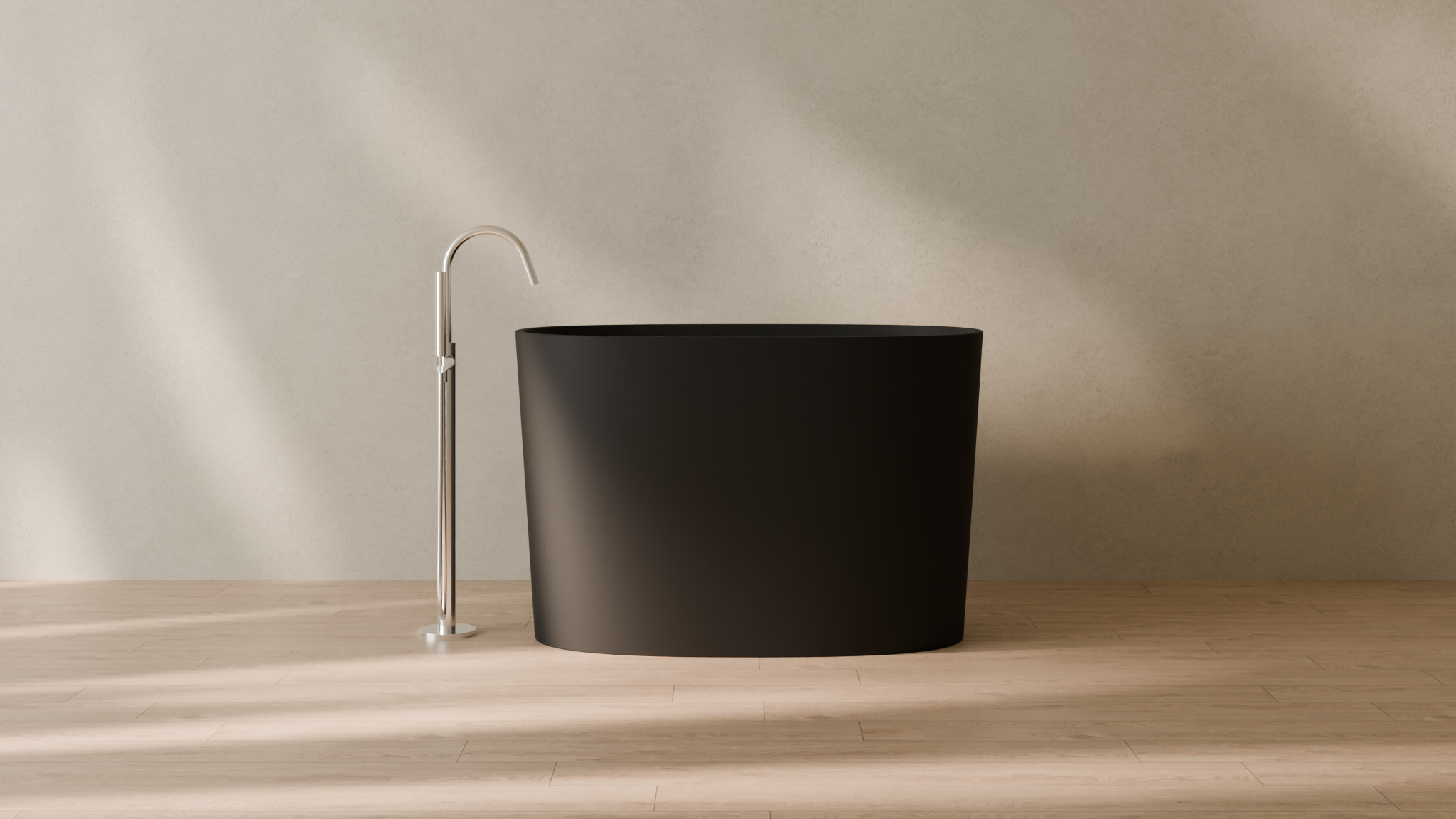 Badeloft render 2026 | BW-08-S | Black | Matte | angle 1 | 16x9