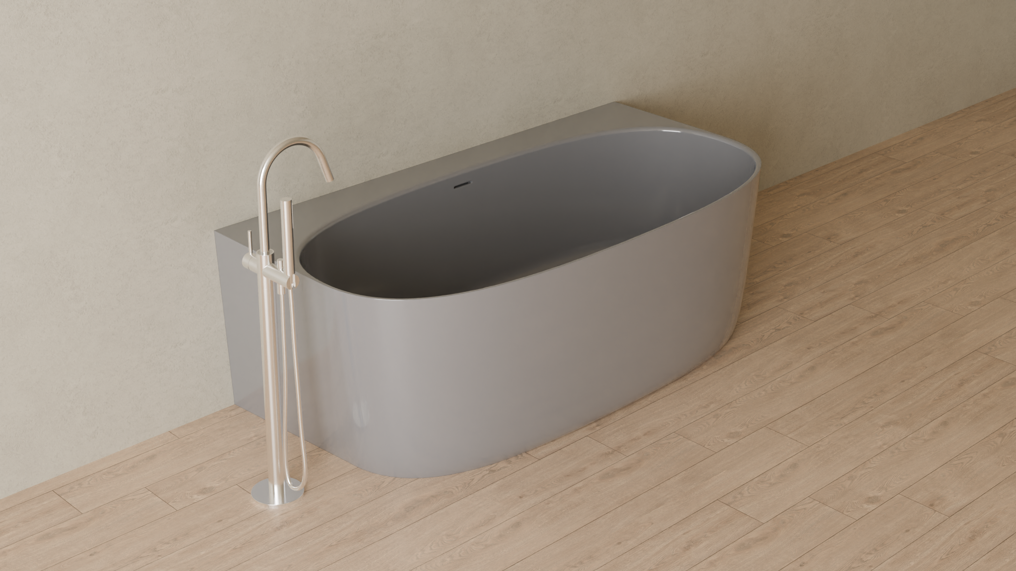 Badeloft render 2026 | BW-11 | Grey | Glossy | angle 4 | ver 2 | 16x9
