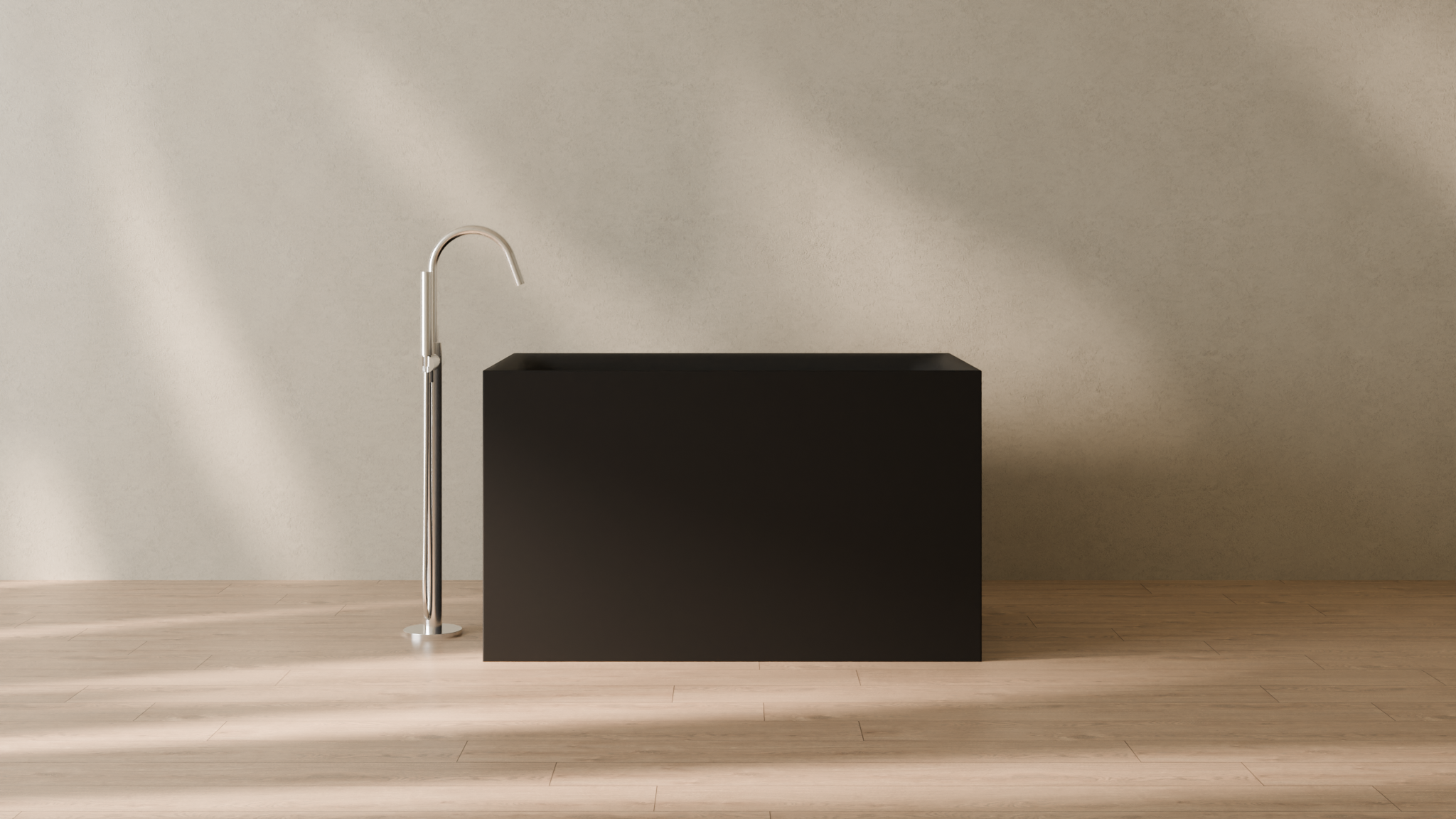 Badeloft render 2026 | BW-06-S | Black | Matte | angle 1 | 16x9