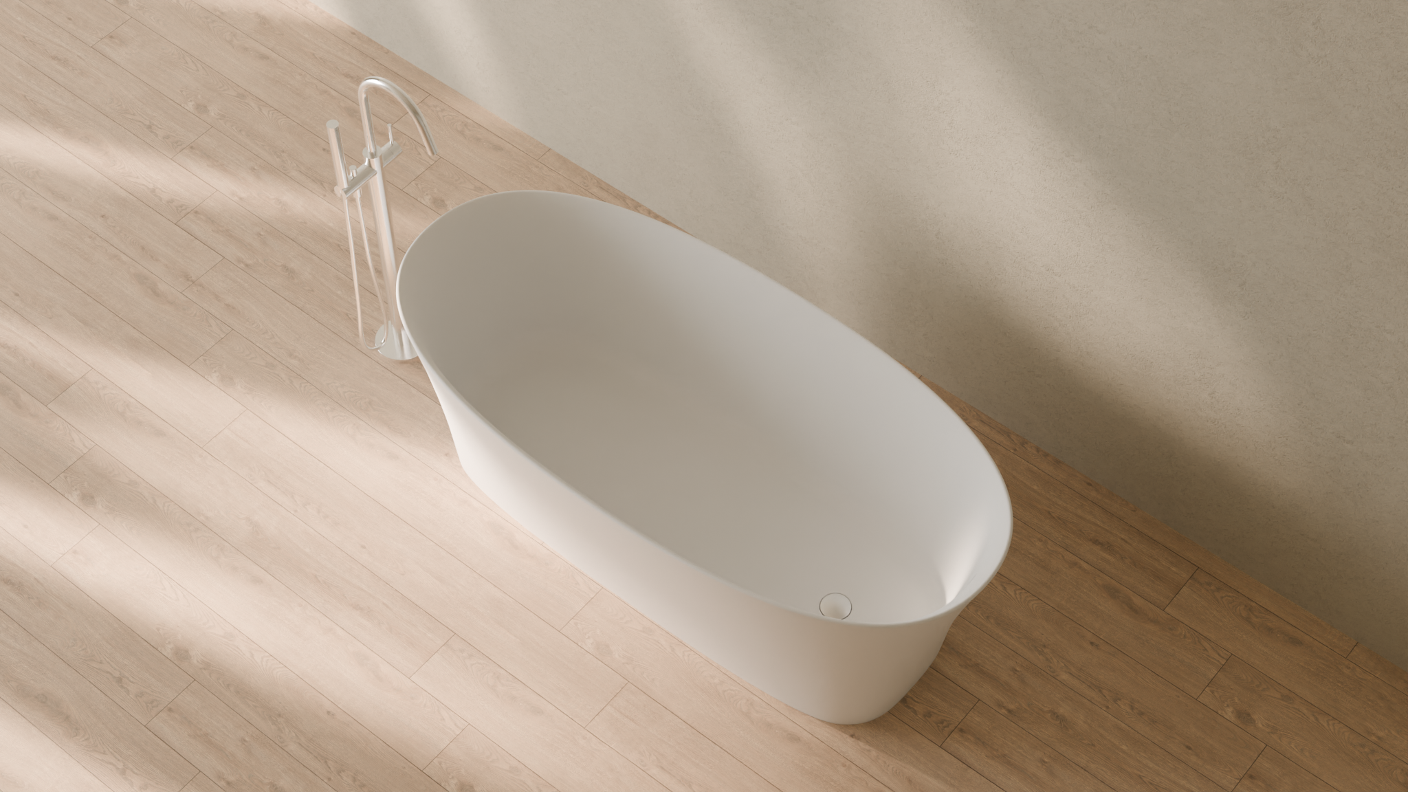 Badeloft render 2026 | BW-12 | White | Matte | angle 2 | 16x9
