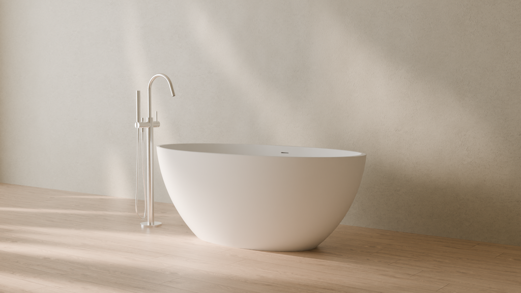 Badeloft render 2026 | BW-04-L | White | Matte | angle 3 | 16x9