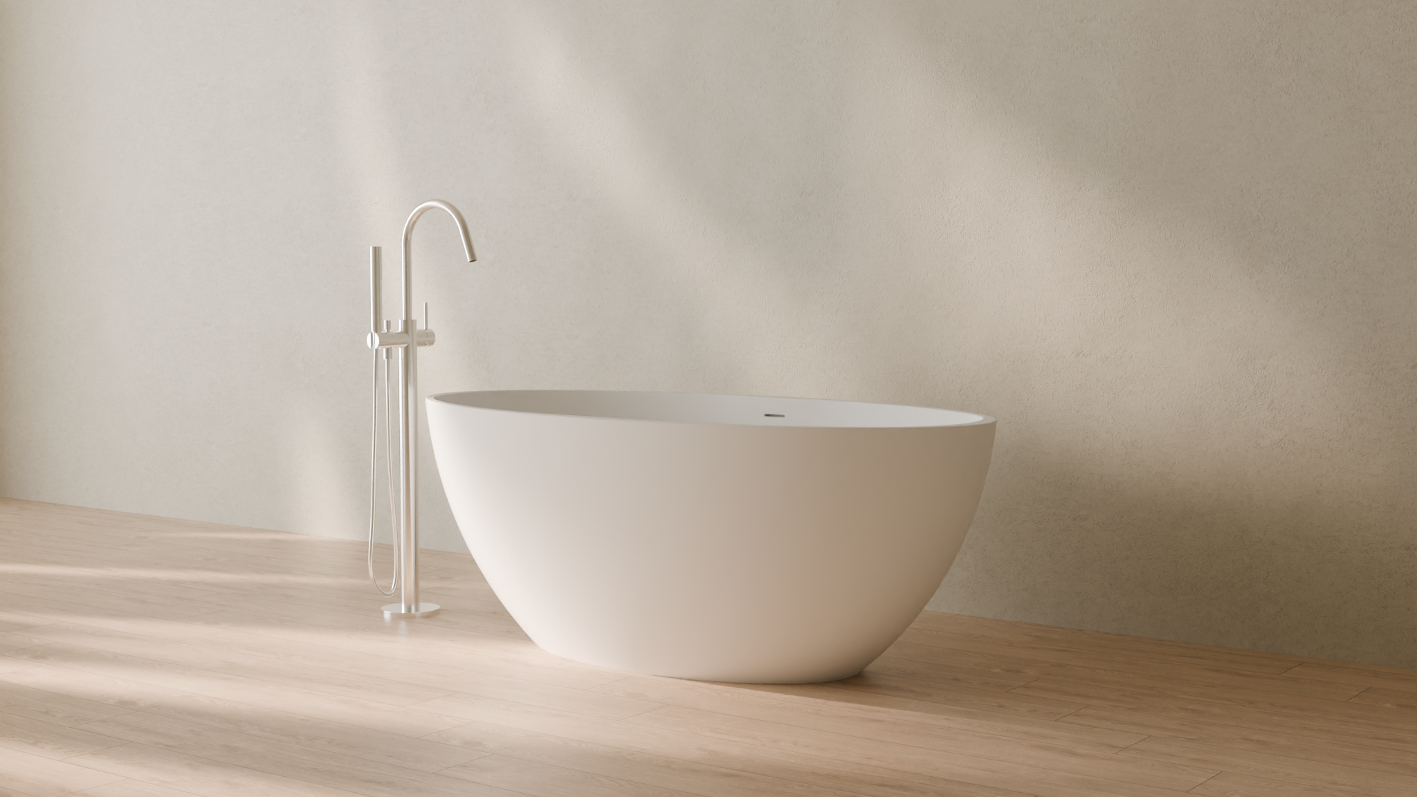 Badeloft render 2026 | BW-04-L | White | Matte | angle 3 | 16x9