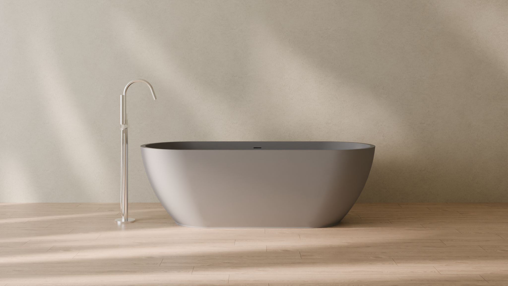 Badeloft render 2026 | BW-02-L | Grey | Matte | angle 1 | 16x9