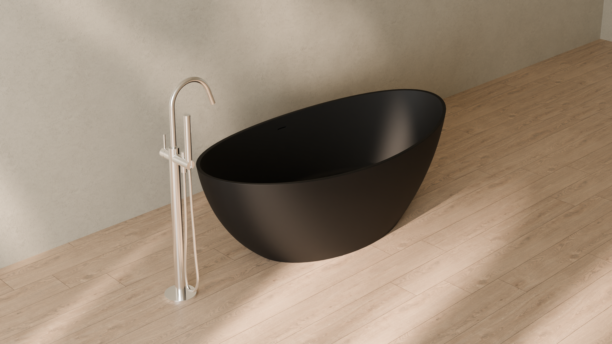 Badeloft render 2026 | BW-03-M | Black | Matte | angle 4 | 16x9