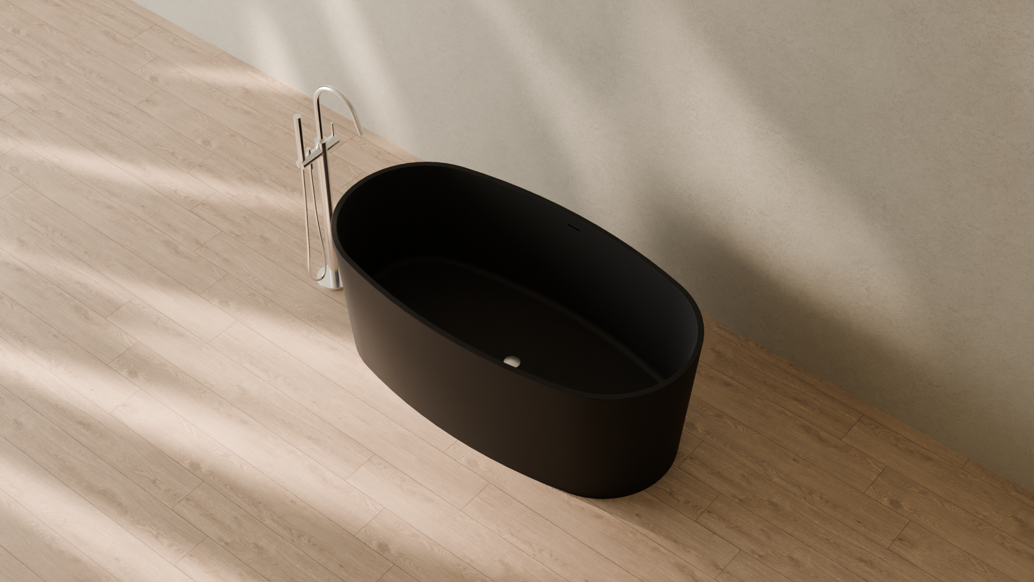 Badeloft render 2026 | BW-08 | Black | Matte | angle 2 | 16x9
