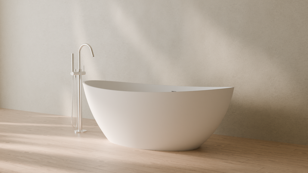Badeloft render 2026 | BW-03-XL | White | Matte | angle 3 | 16x9