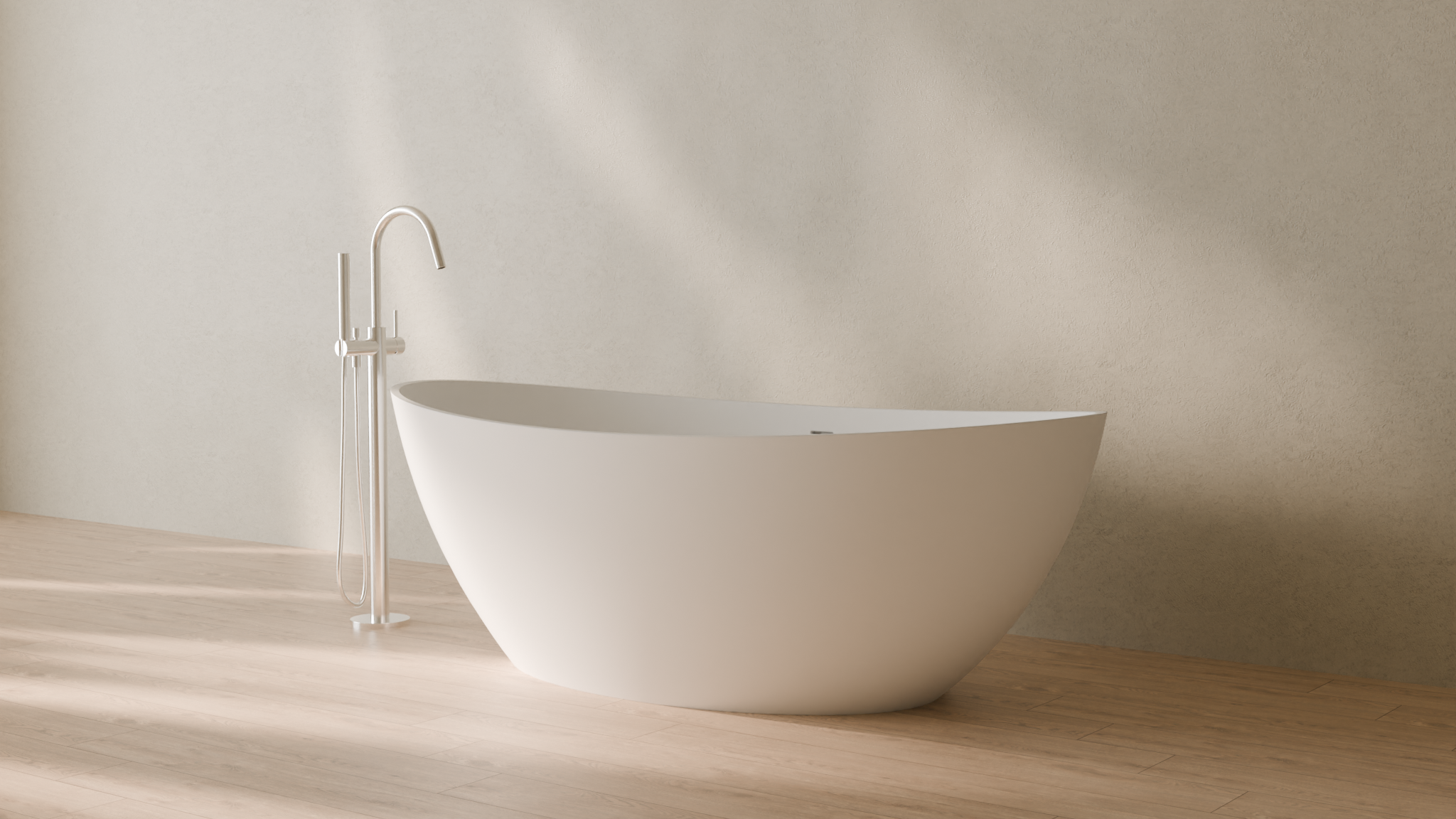 Badeloft render 2026 | BW-03-XL | White | Matte | angle 3 | 16x9
