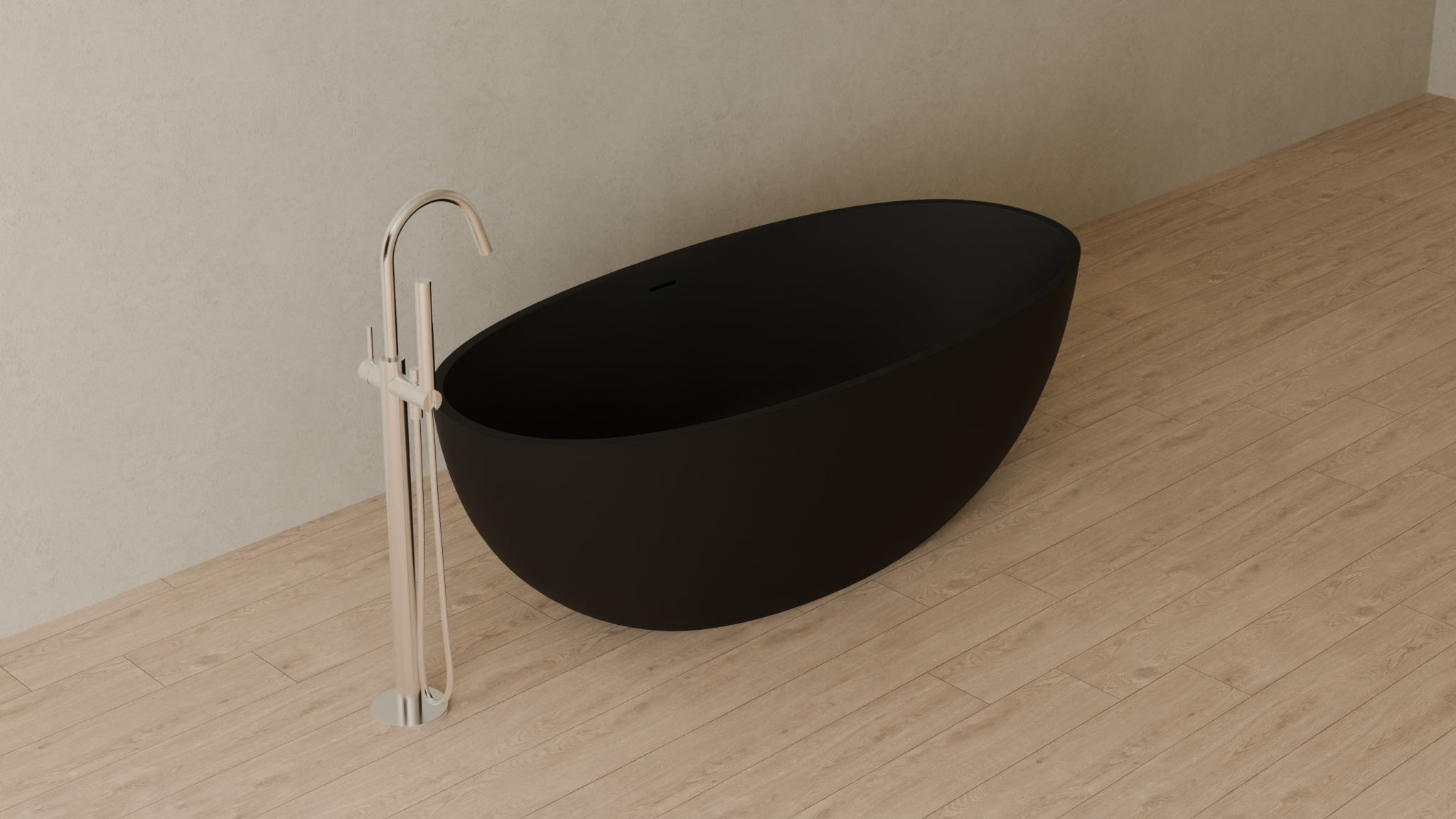 Badeloft render 2026 | BW-10-L | Black | Matte | angle 4 | 16x9