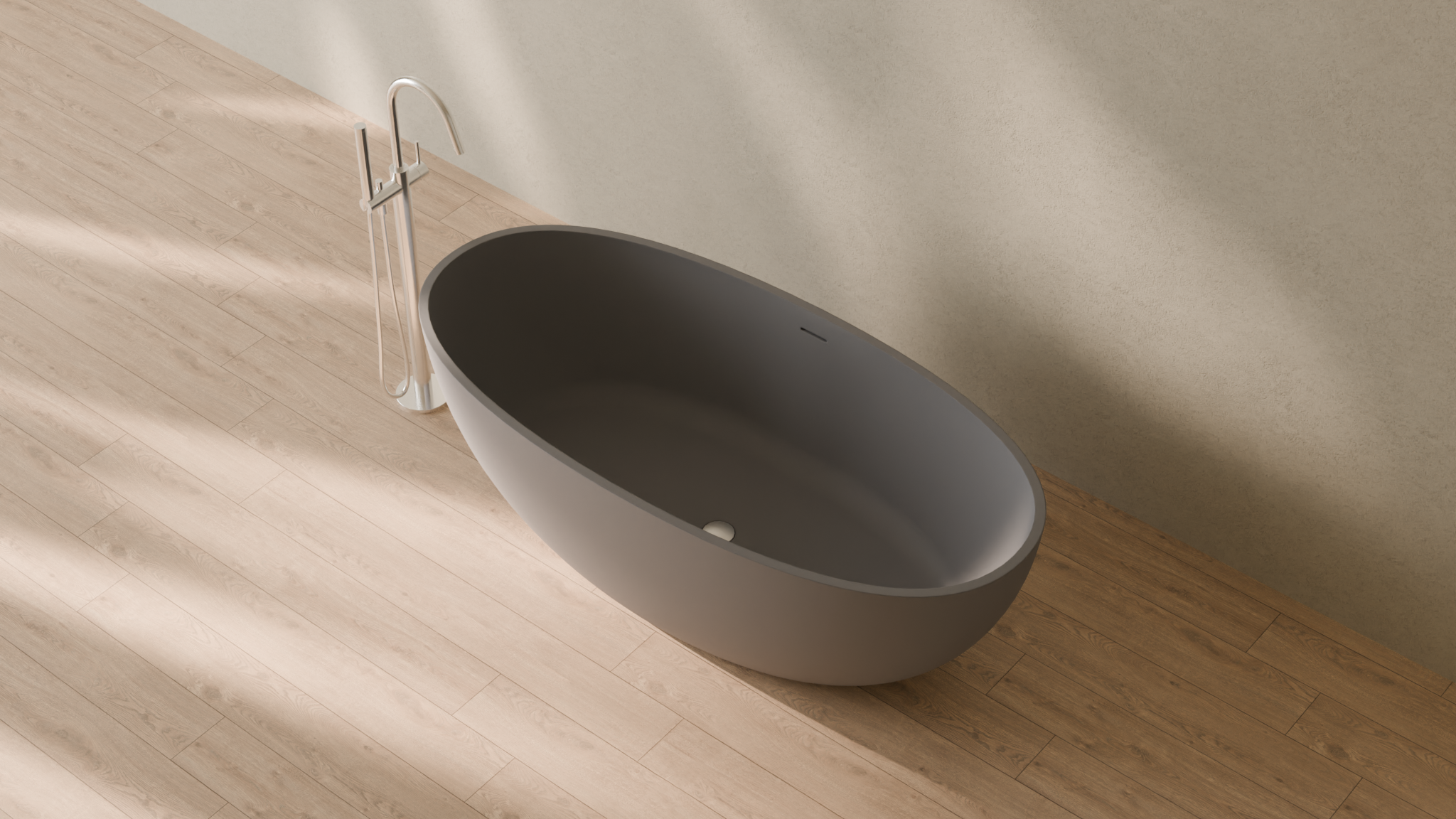 Badeloft render 2026 | BW-10-L | Grey | Matte | angle 2 | 16x9