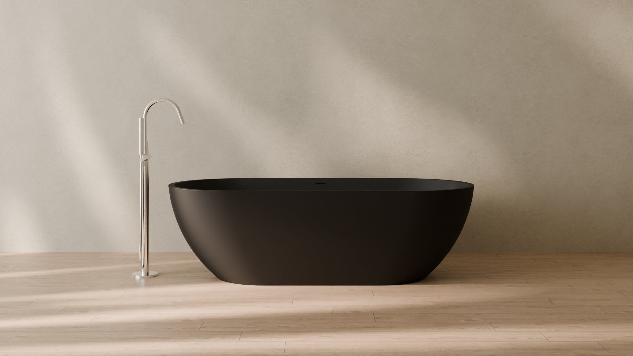 Badeloft render 2026 | BW-02-XL | Black | Matte | angle 1 | 16x9