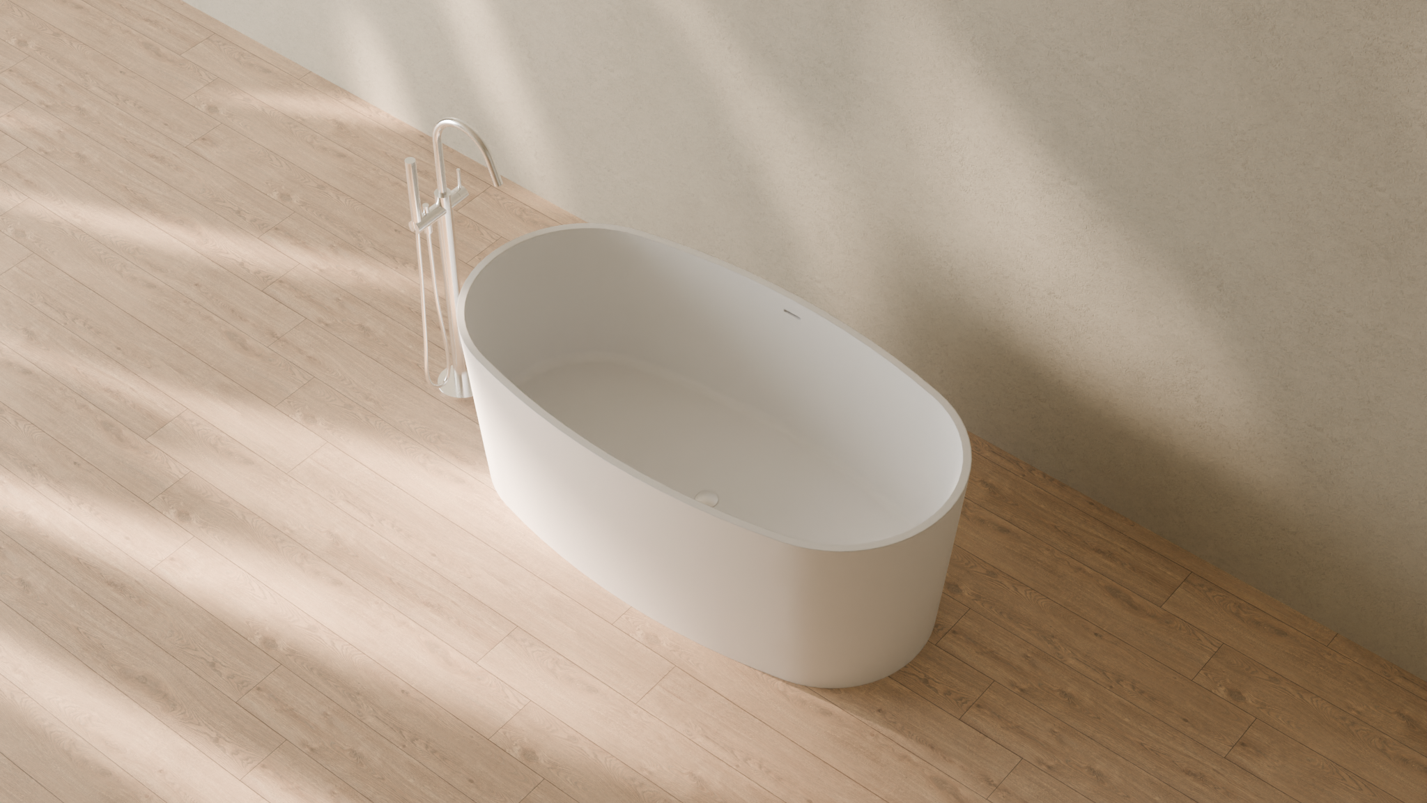 Badeloft render 2026 | BW-08 | White | Matte | angle 2 | 16x9