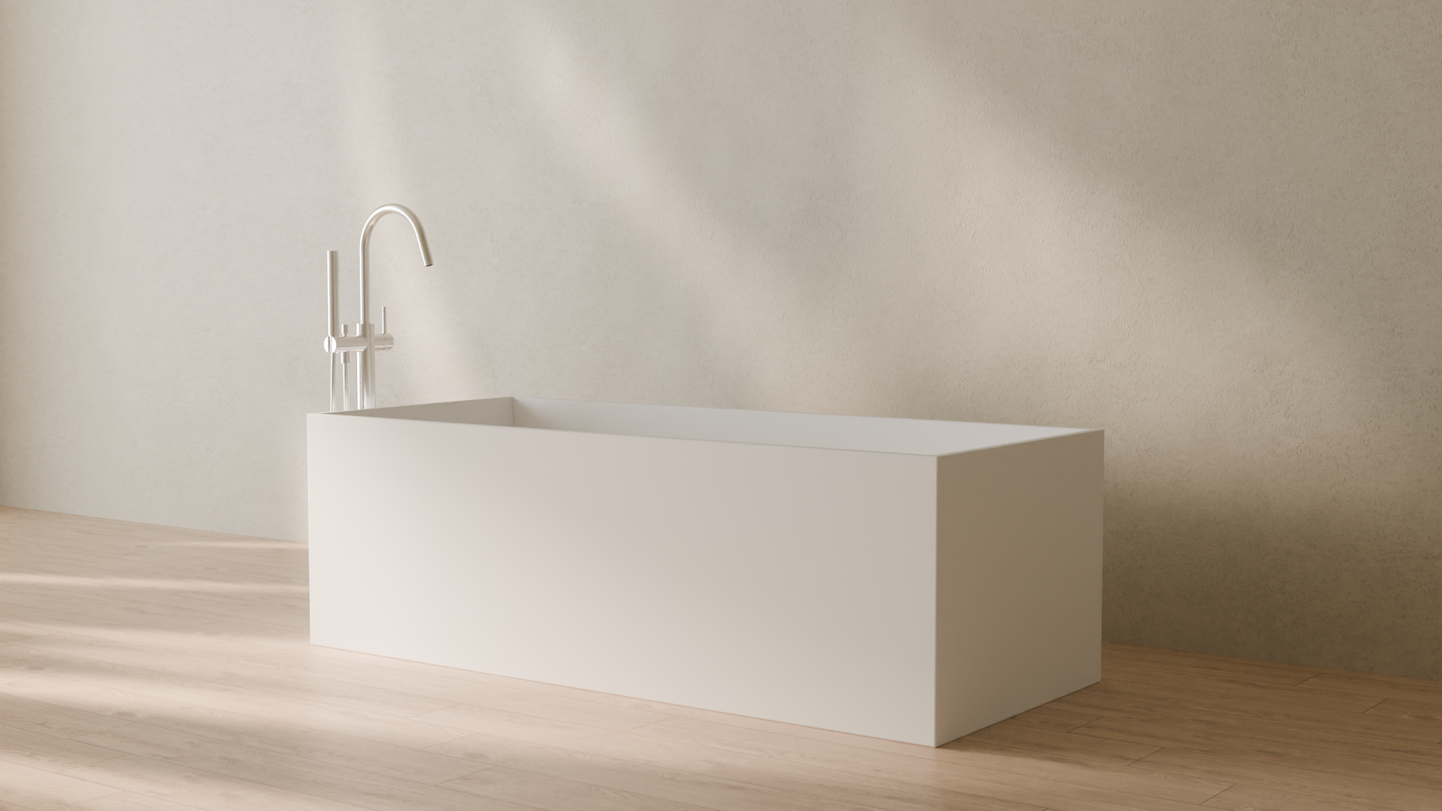 Badeloft render 2026 | BW-06-XL | White | Matte | angle 3 | 16x9