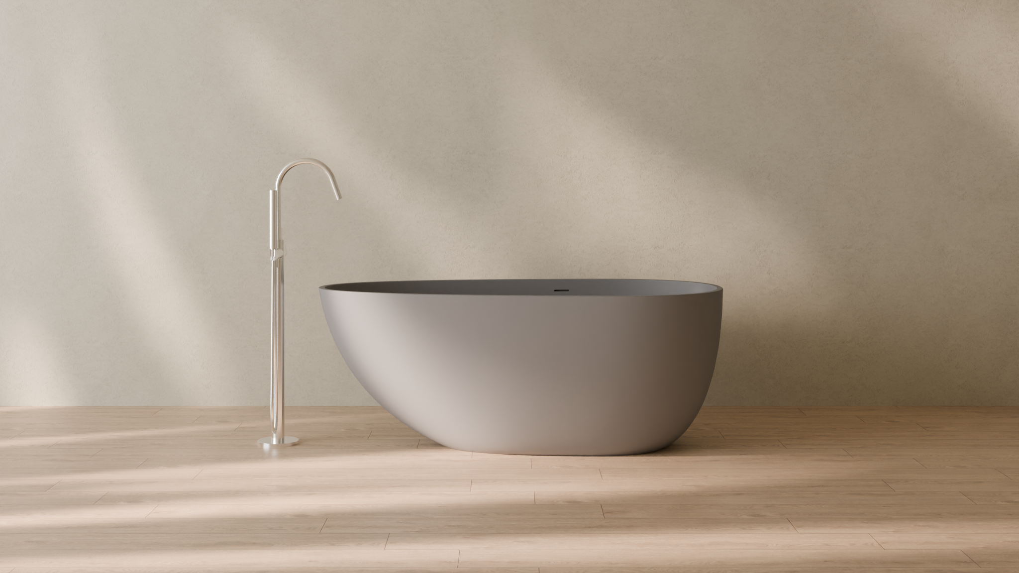 Badeloft render 2026 | BW-01-S | Grey | Matte | angle 1 | 16x9