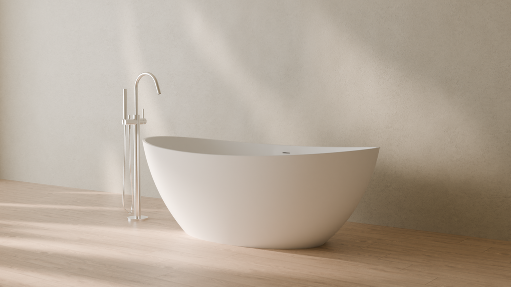 Badeloft render 2026 | BW-03-L | White | Matte | angle 3 | 16x9
