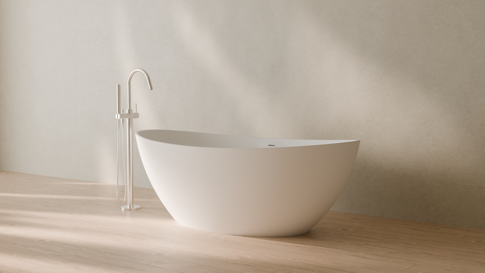 Badeloft render 2026 | BW-03-L | White | Matte | angle 3 | 16x9