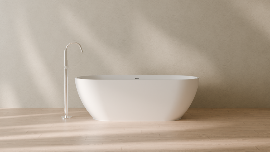 Badeloft render 2026 | BW-02-L | White | Matte | angle 1 | 16x9
