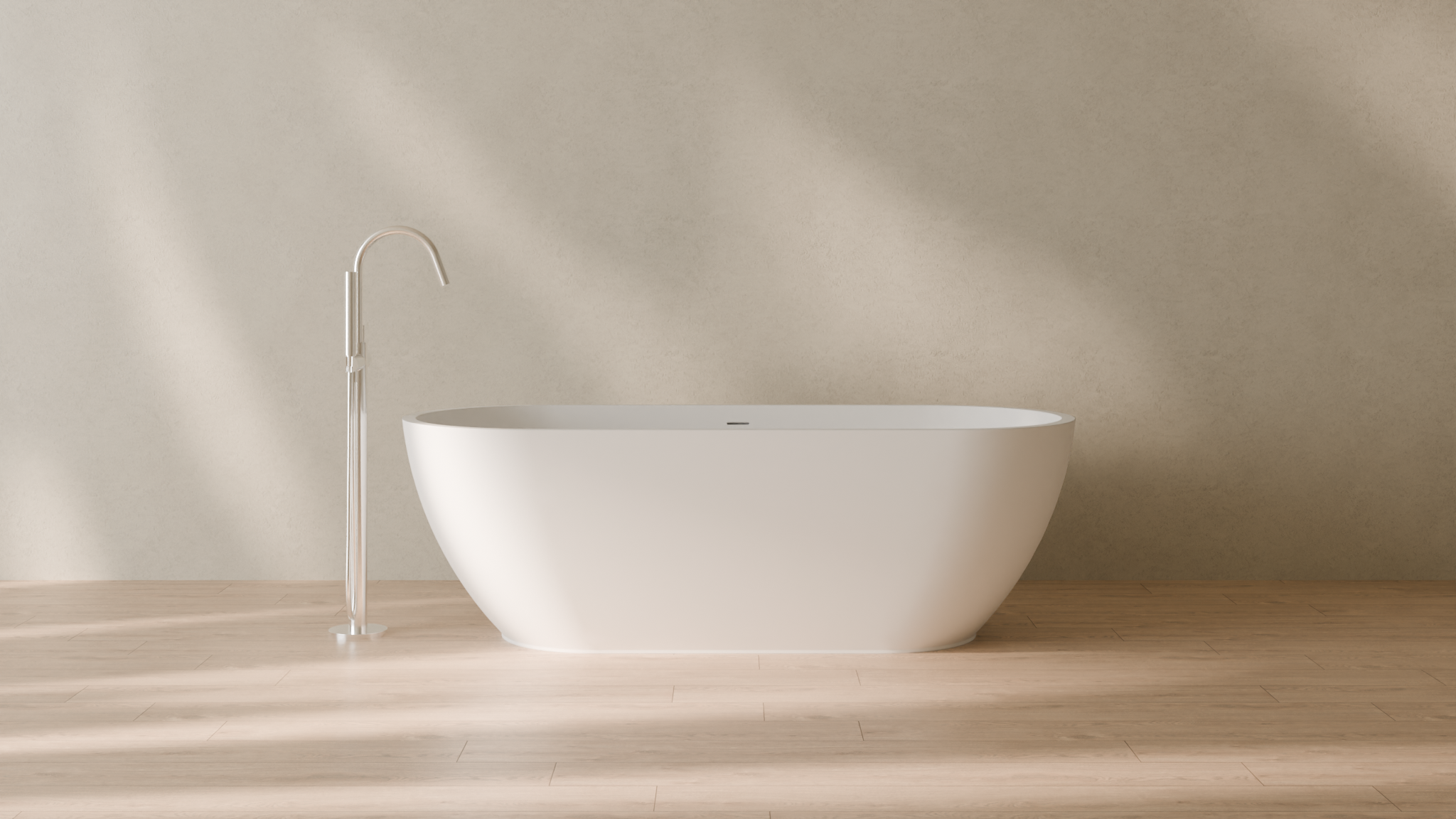 Badeloft render 2026 | BW-02-L | White | Matte | angle 1 | 16x9