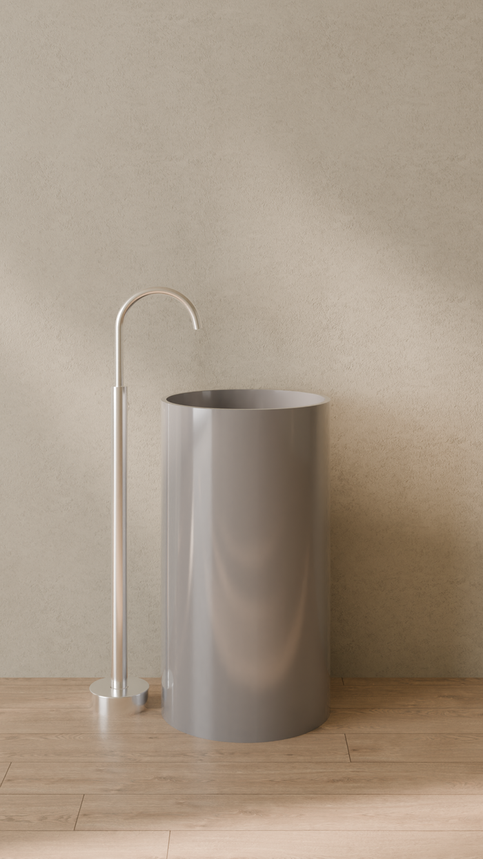 Badeloft details portrait 2026 | SB-03 | Grey | Sink_Glossy_Grey__Camera_Angle_1.png