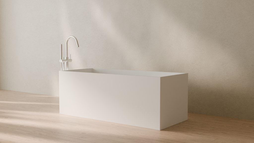 Badeloft render 2026 | BW-06-L | White | Matte | angle 3 | 16x9