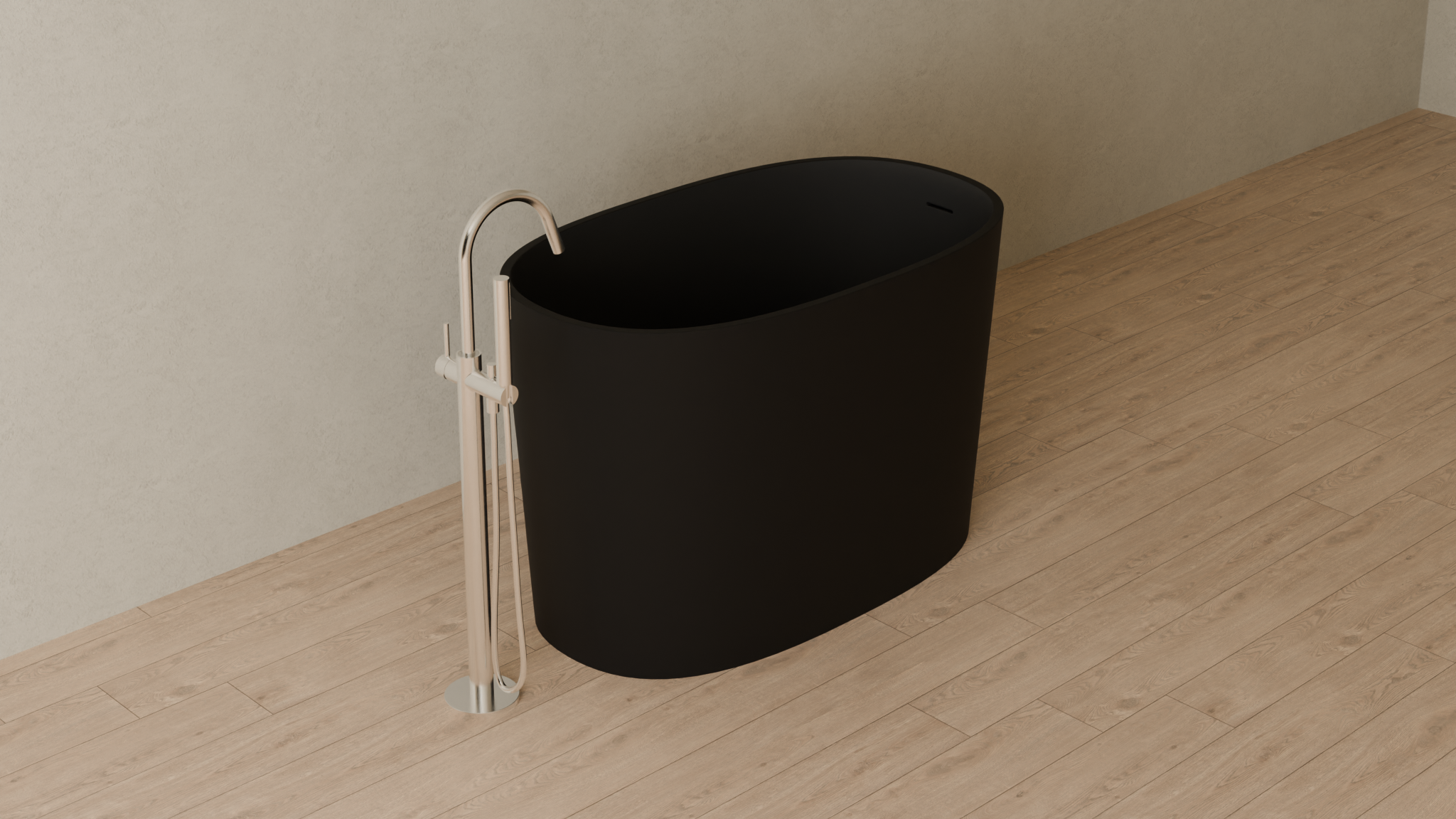 Badeloft render 2026 | BW-08-S | Black | Matte | angle 4 | 16x9