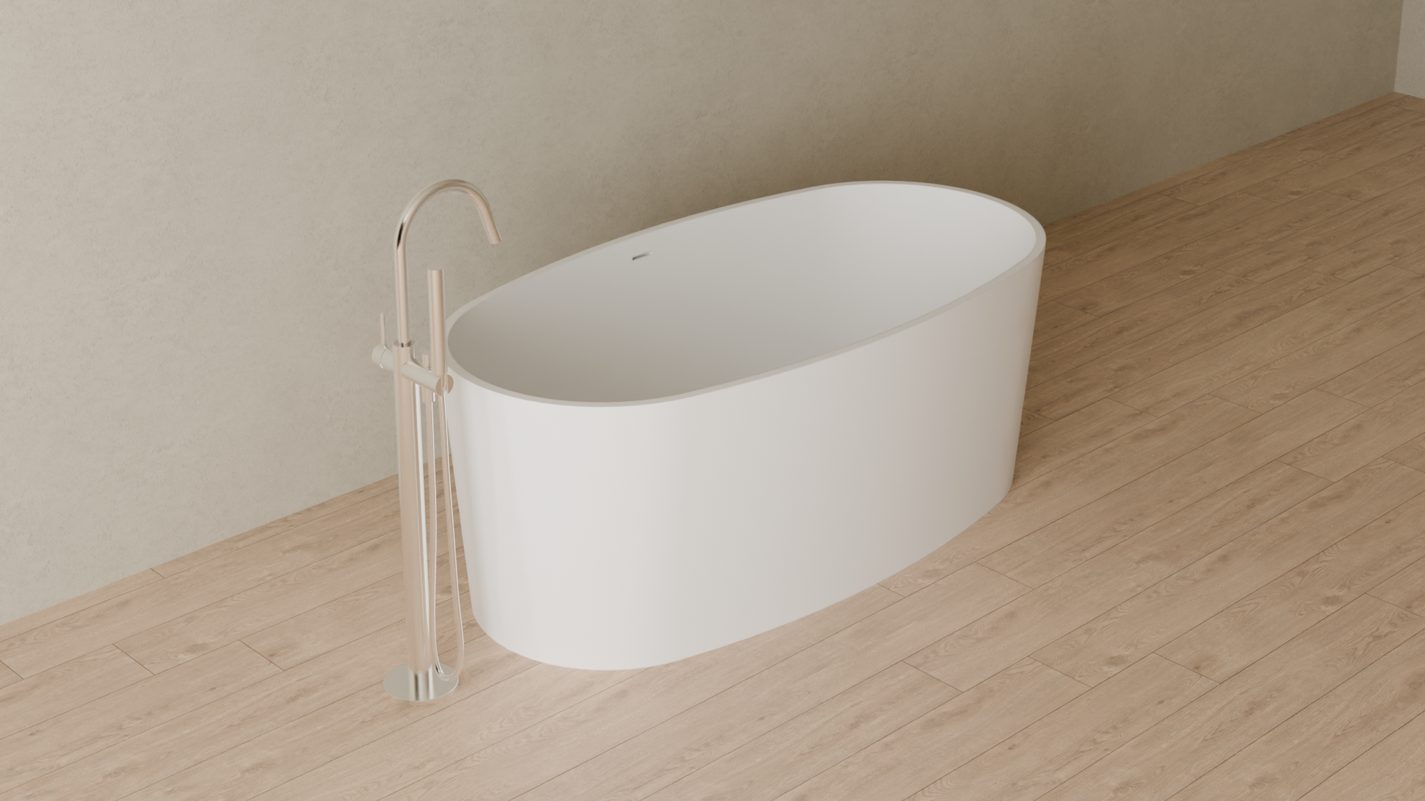 Badeloft render 2026 | BW-08 | White | Matte | angle 4 | 16x9