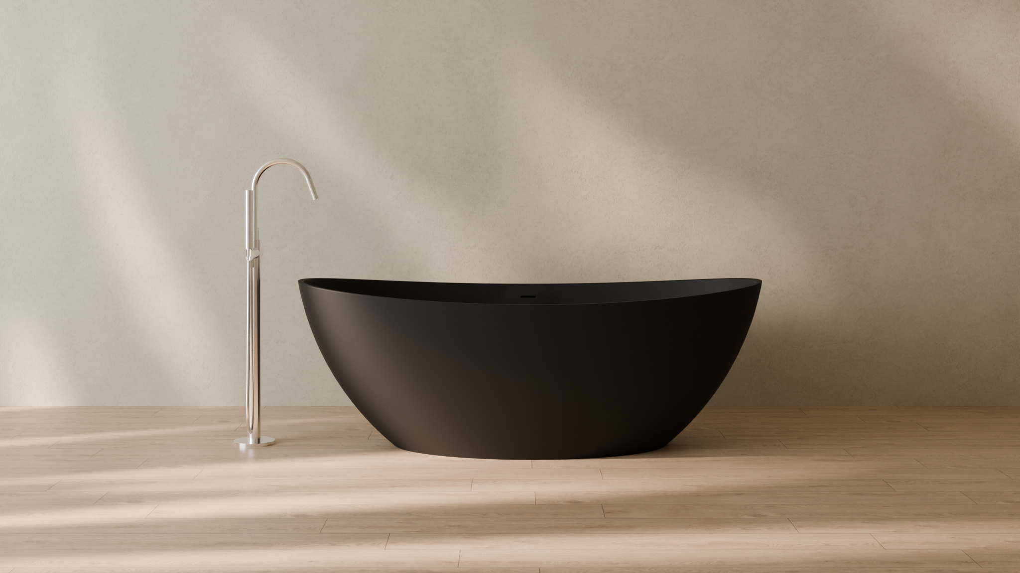 Badeloft render 2026 | BW-03-L | Black | Matte | angle 1 | 16x9