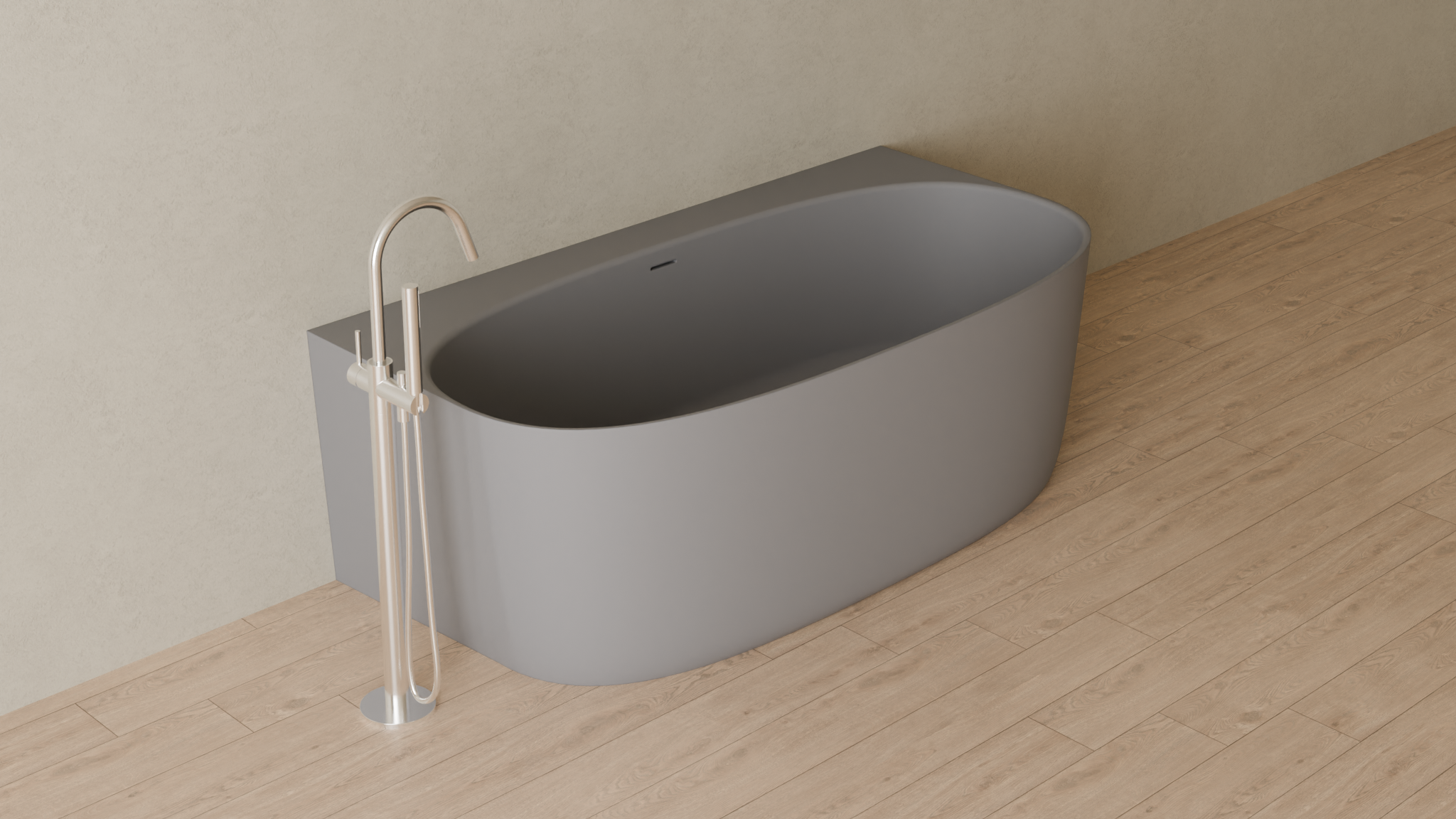 Badeloft render 2026 | BW-11 | Grey | Matte | angle 4 | ver 2 | 16x9