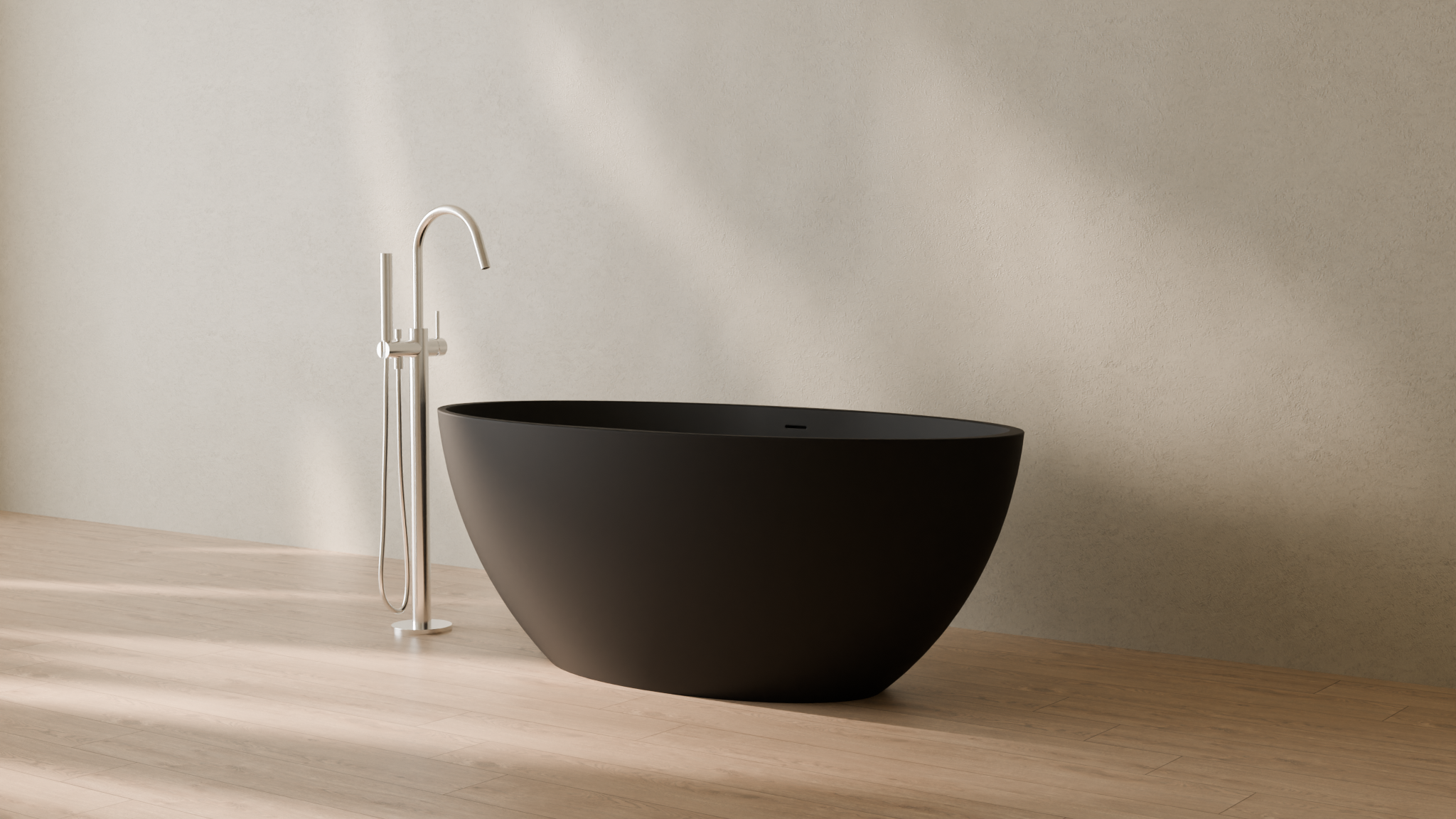 Badeloft render 2026 | BW-04-L | Black | Matte | angle 3 | 16x9