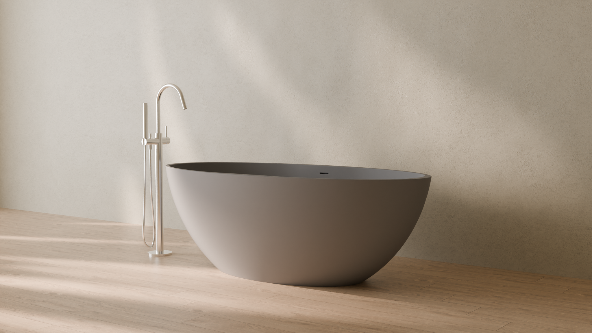 Badeloft render 2026 | BW-04-XL | Grey | Matte | angle 3 | 16x9