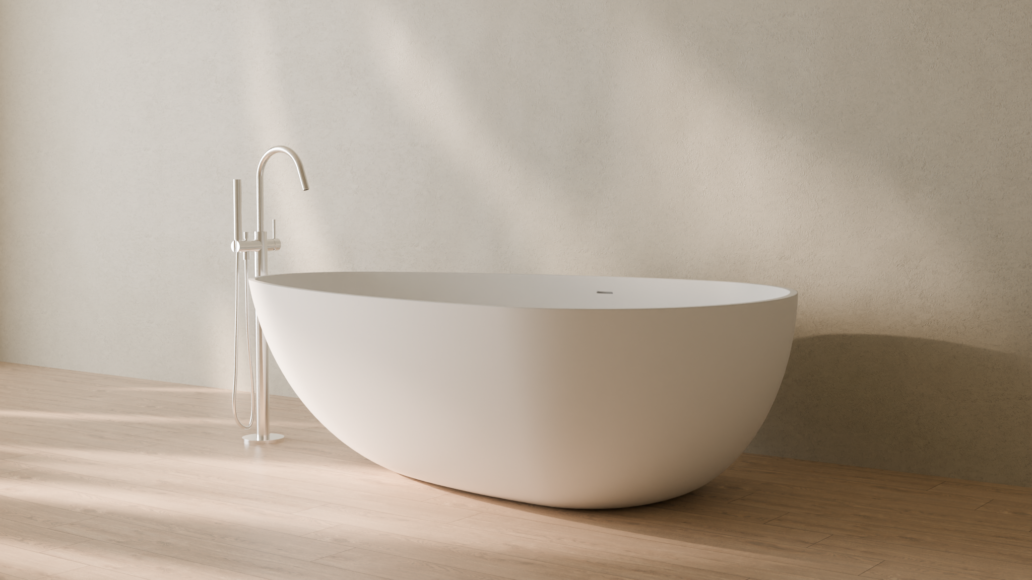 Badeloft render 2026 | BW-01-XXL | White | Matte | angle 3 | 16x9