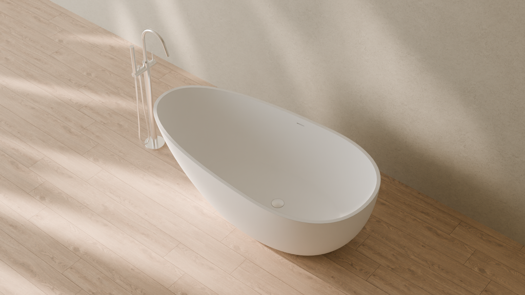 Badeloft render 2026 | BW-01-L | White | Matte | angle 2 | 16x9