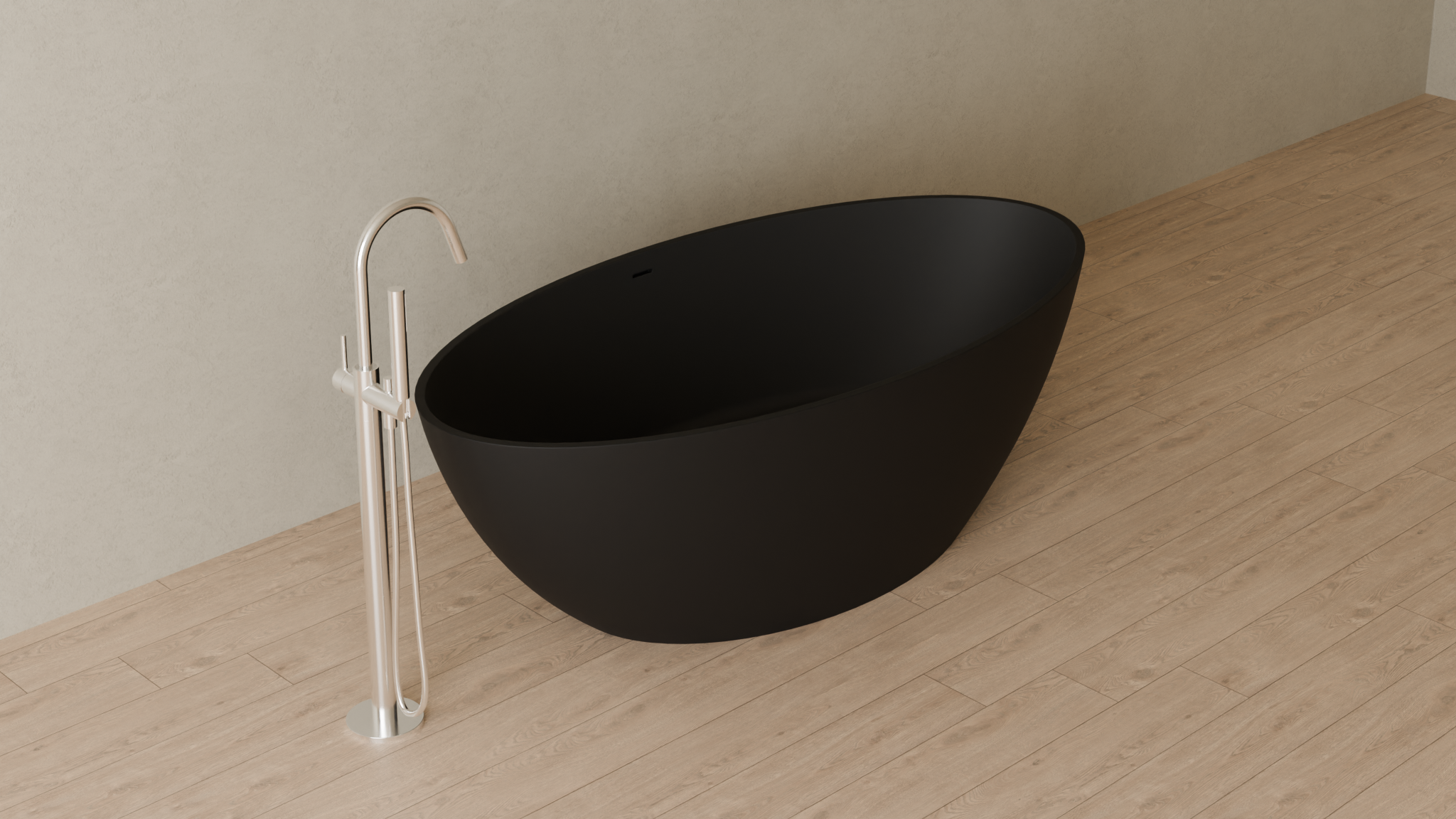 Badeloft render 2026 | BW-05-XL | Black | Matte | angle 4 | ver 2 | 16x9