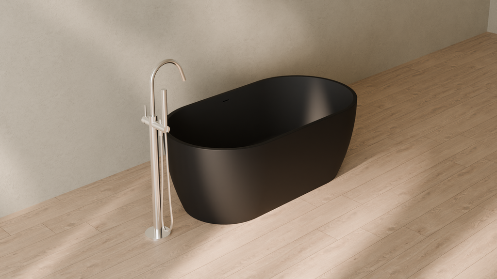 Badeloft render 2026 | BW-02-S | Black | Matte | angle 4 | 16x9