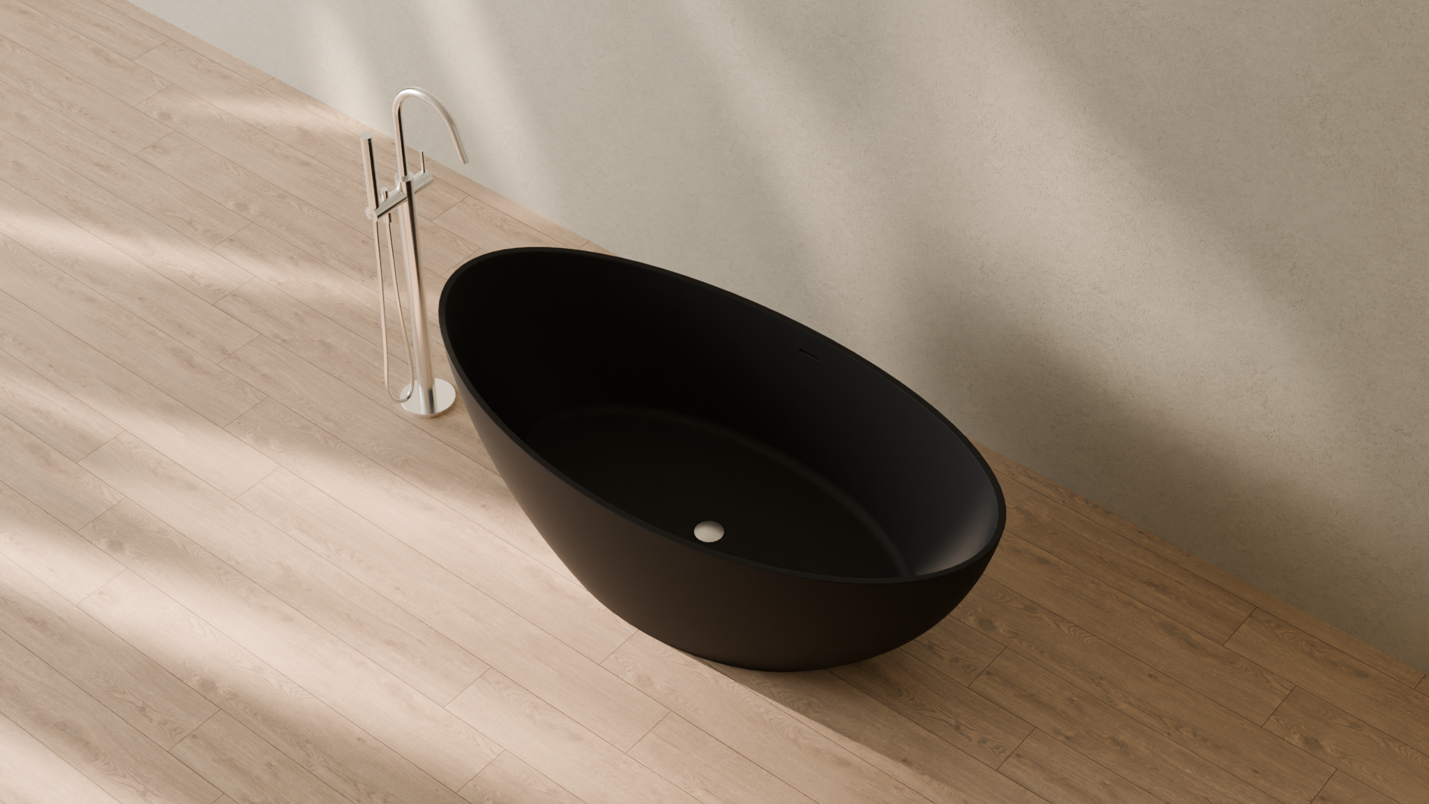 Badeloft render 2026 | BW-03-M | Black | Matte | angle 2 | 16x9