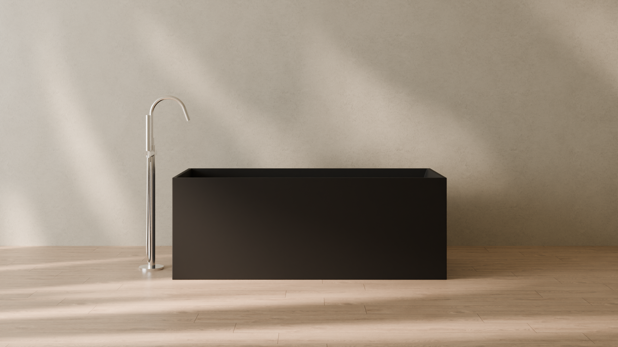 Badeloft render 2026 | BW-06-L | Black | Matte | angle 1 | 16x9