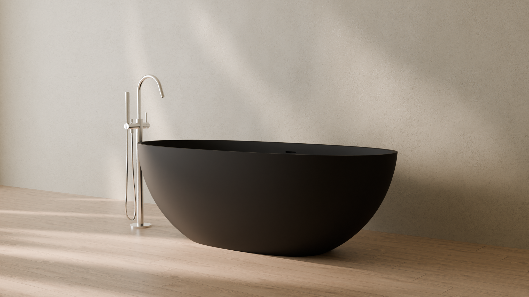 Badeloft render 2026 | BW-10-XL | Black | Matte | angle 3 | 16x9
