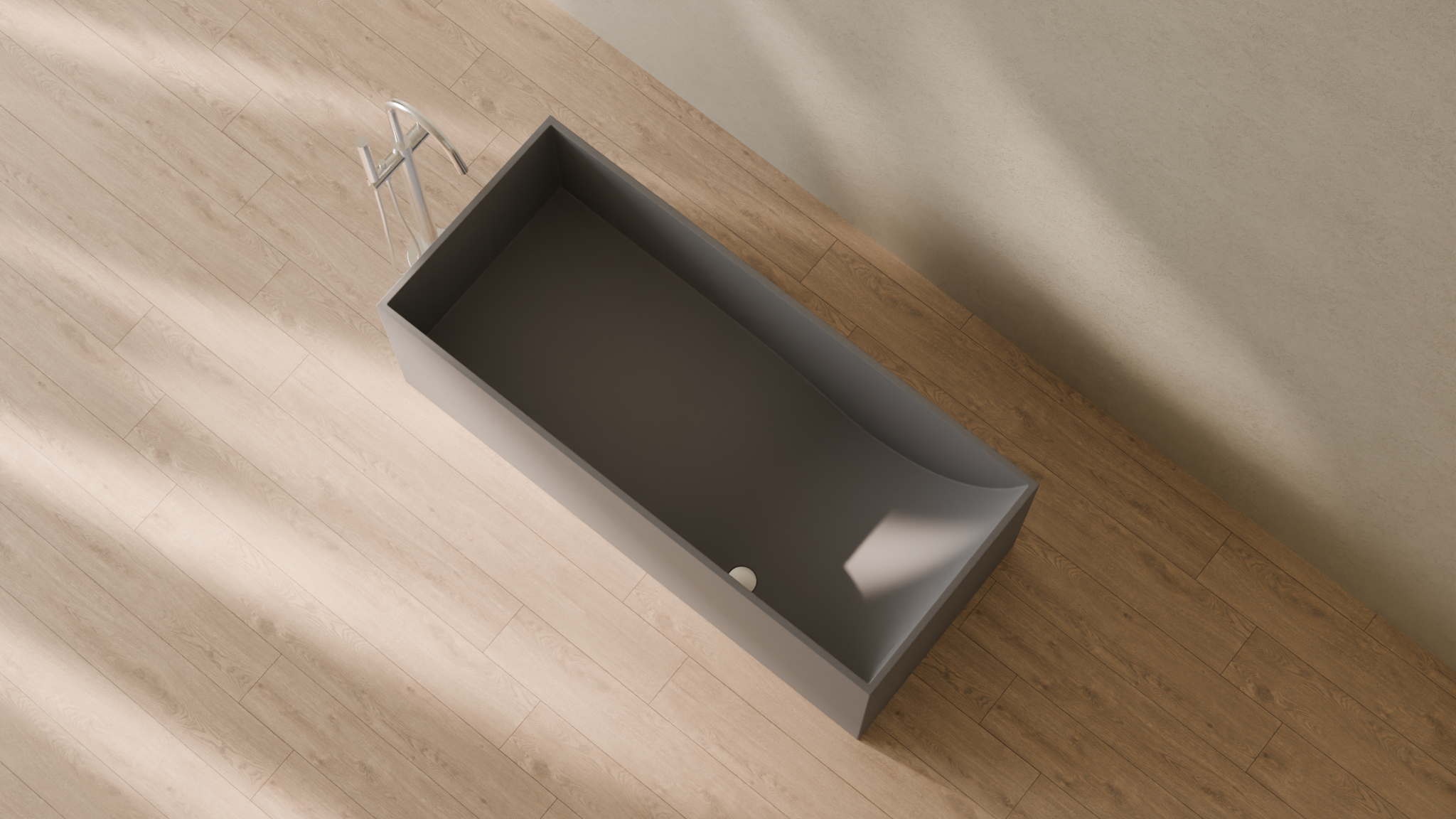 Badeloft render 2026 | BW-06-L | Grey | Matte | angle 2 | 16x9