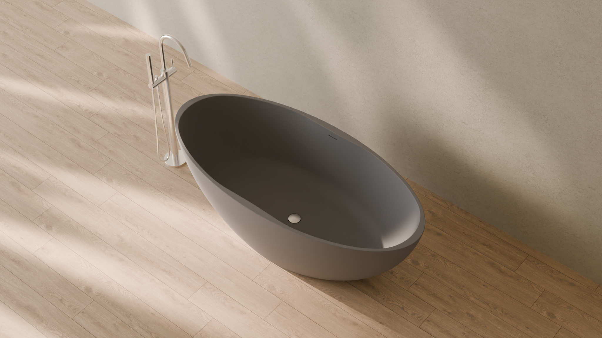 Badeloft render 2026 | BW-04-XL | Grey | Matte | angle 2 | 16x9
