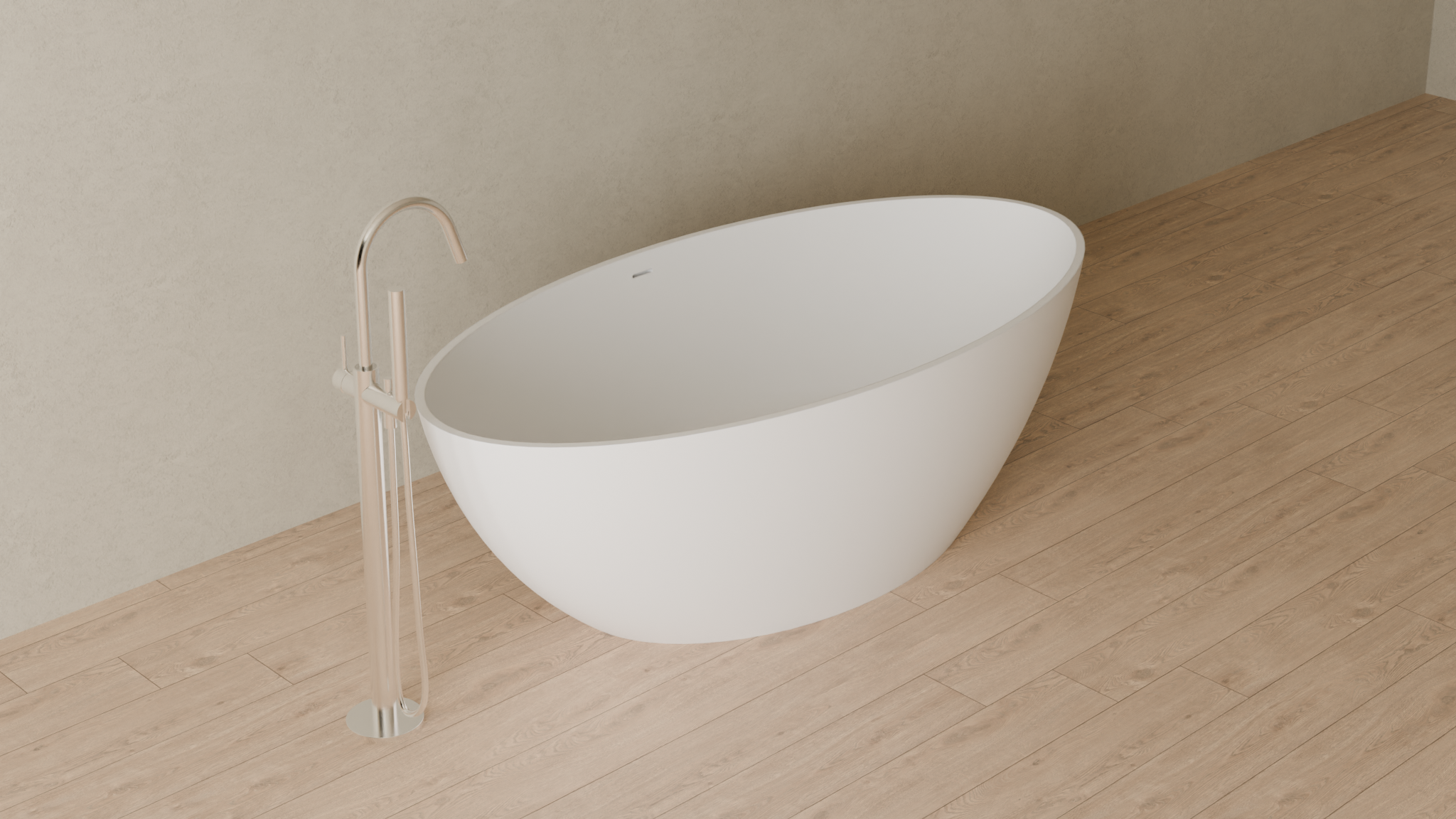 Badeloft render 2026 | BW-05-XL | White | Matte | angle 4 | 16x9