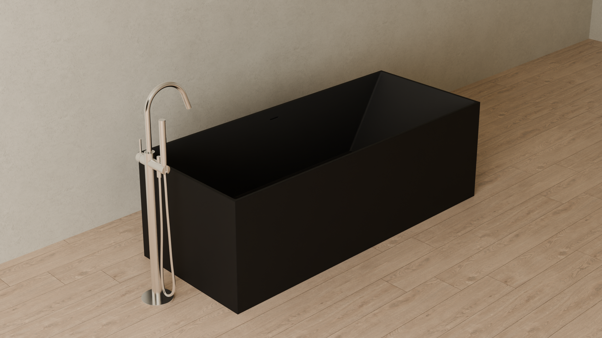 Badeloft render 2026 | BW-07 | Black | Matte | angle 4 | 16x9